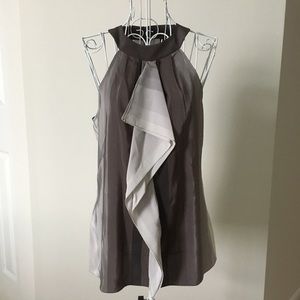 BCBG Grey Silk Halter Top